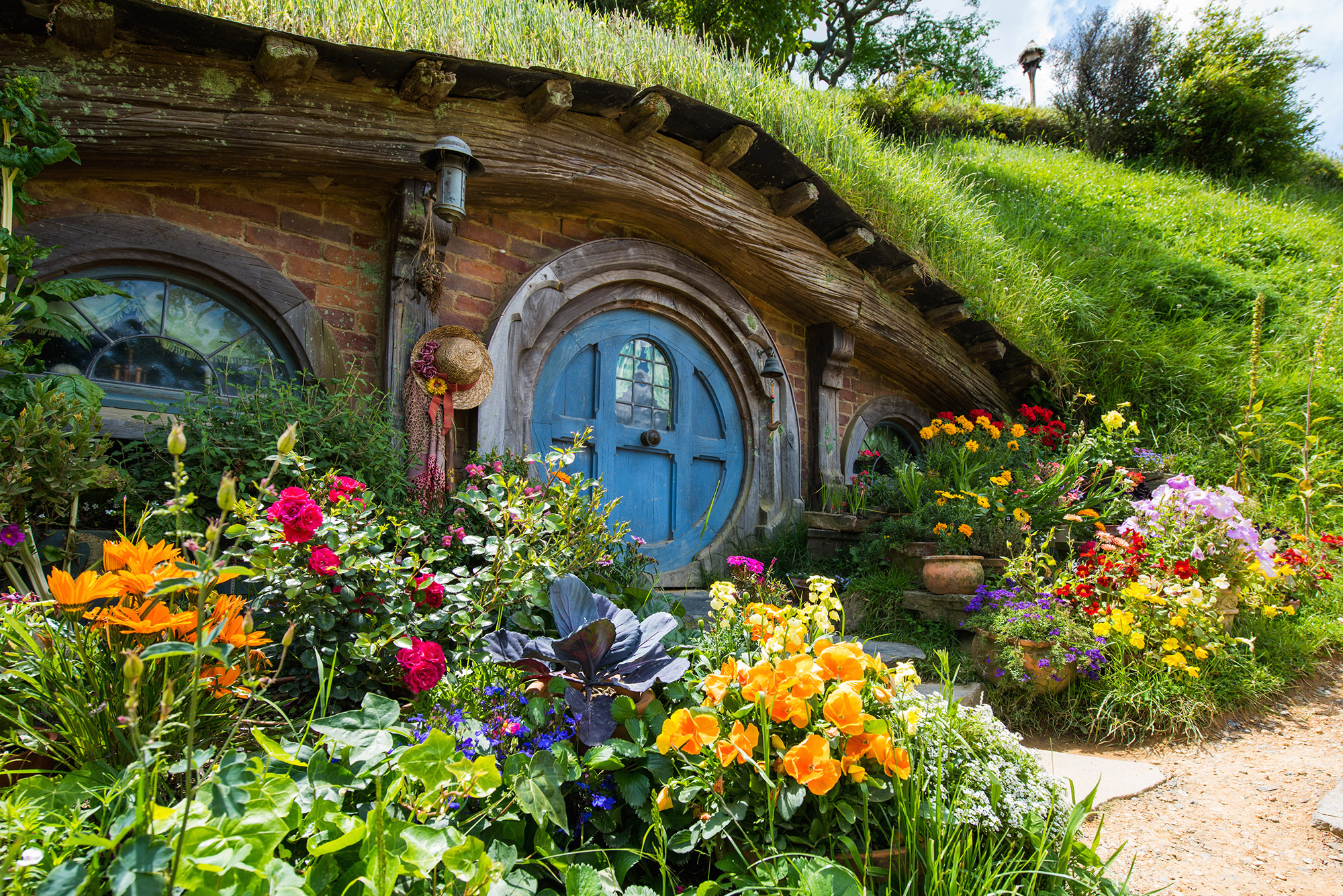 A hobbit home on the Hobbiton movie set