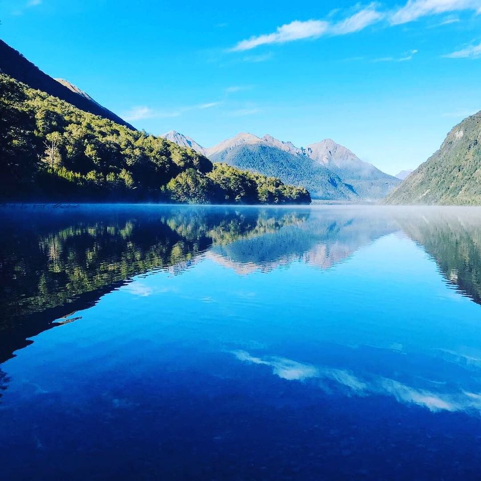 Fiordland waterway at Milford Sound, Fiordland, New Zealand Fiordland waterway at Milford Sound, Fiordland, New Zealand