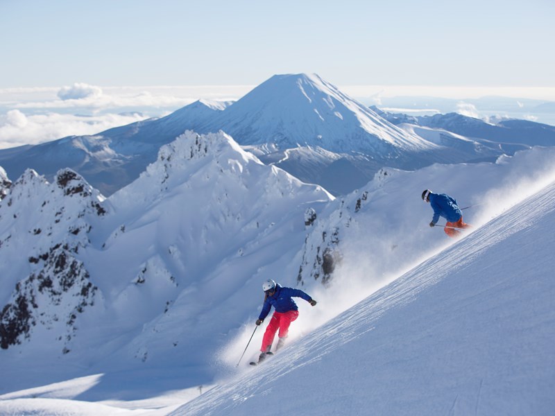 People skiing on a snowy mountain