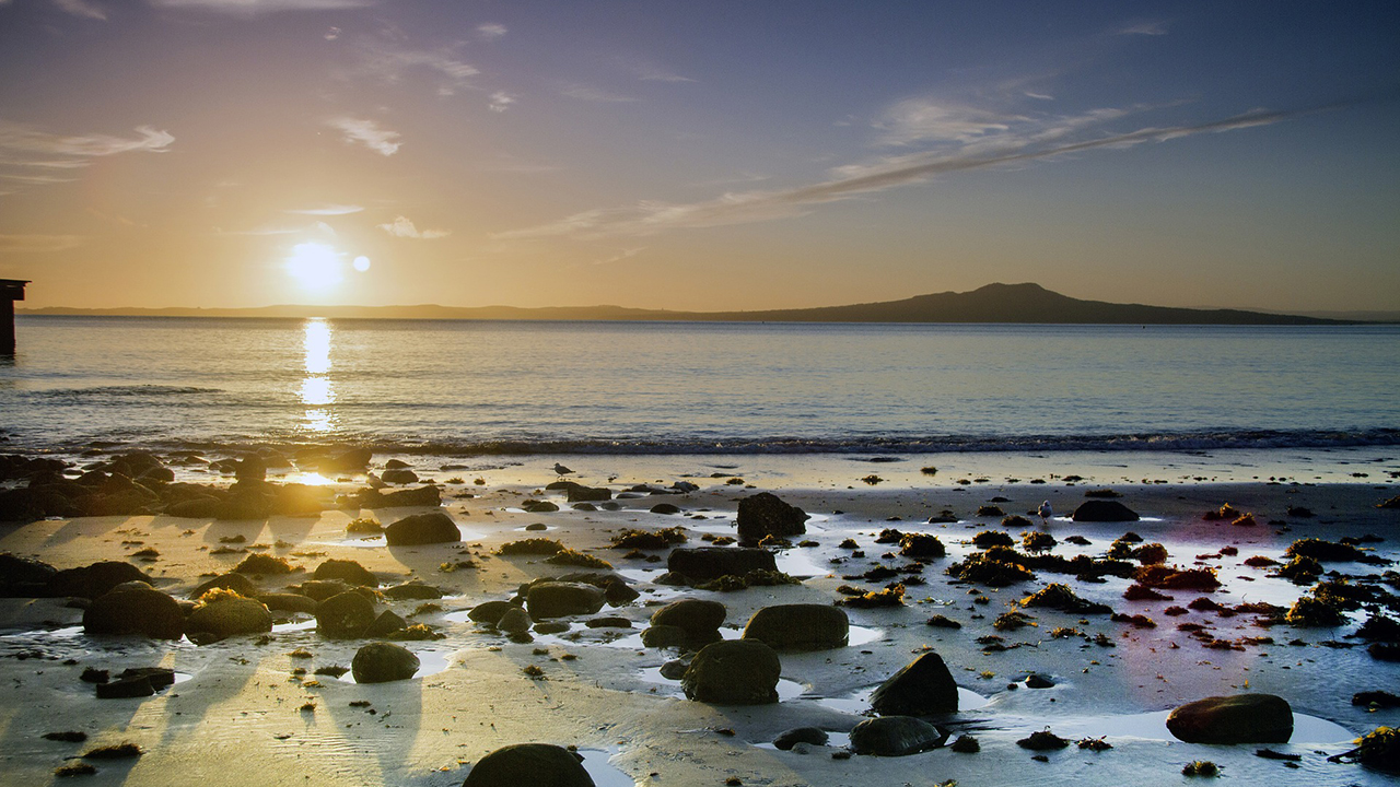 Sunrise over a quiet sea