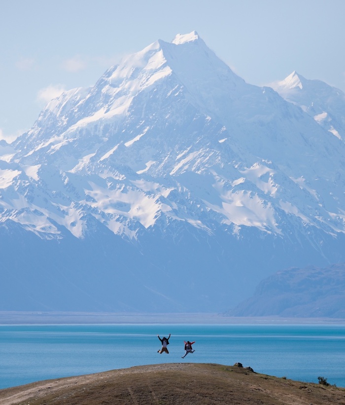 Road leading to a mountain near Mount Cook, New Zealand